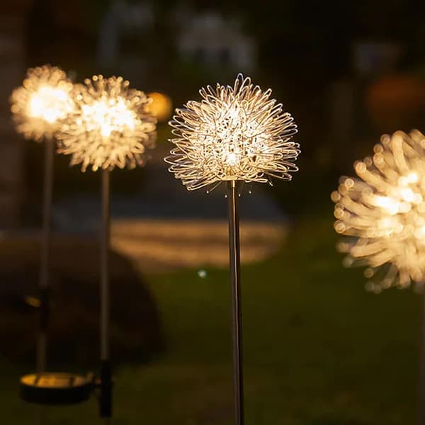 Solcell LED Trädgårdslampa med maskros på spett