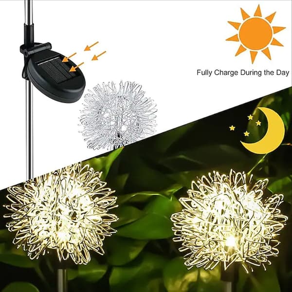 Solcell LED Trädgårdslampa med maskros på spett
