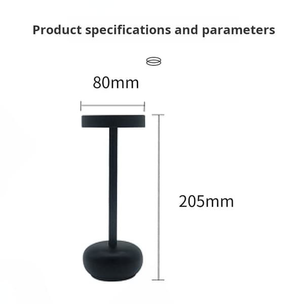 OBOSOE Bordlampe Trådløs / Skrivebordslampe - LED Lampe, Dæmpbar LED Genopladelig Bordlampe til indendørs/udendørs brug