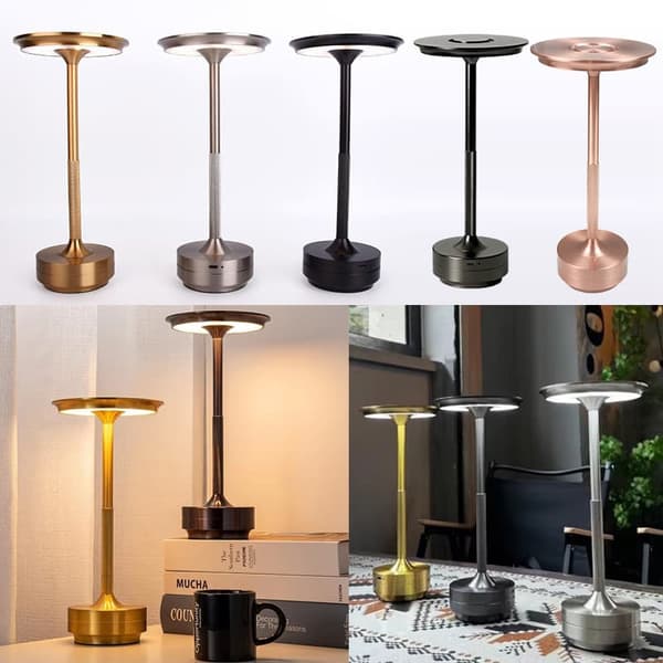 Bordlampe Trådløs / Skrivebordslampe - LED Lampe, 3-trins dæmpning Pink 1 st