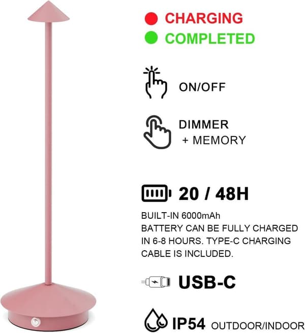 OBOSOE Bordlampe / Skrivebordslampe - Trådløs LED Lampe