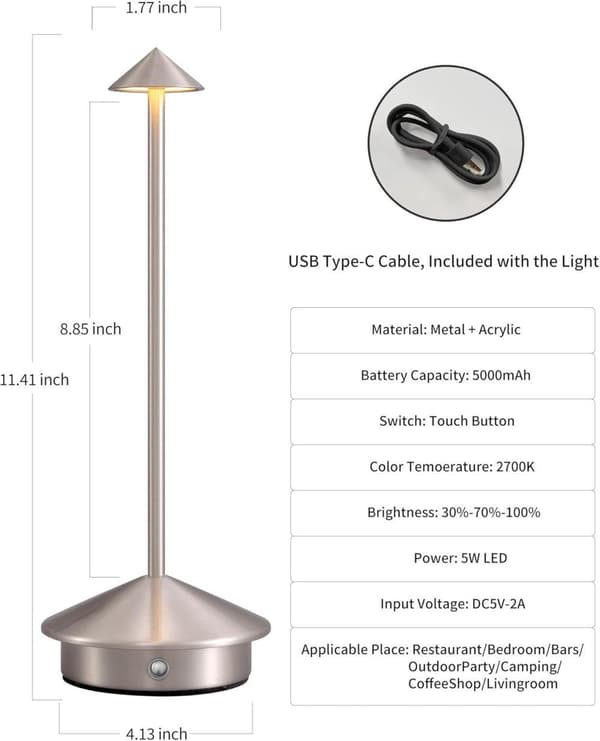 OBOSOE Bordlampe / Skrivebordslampe - Trådløs LED Lampe