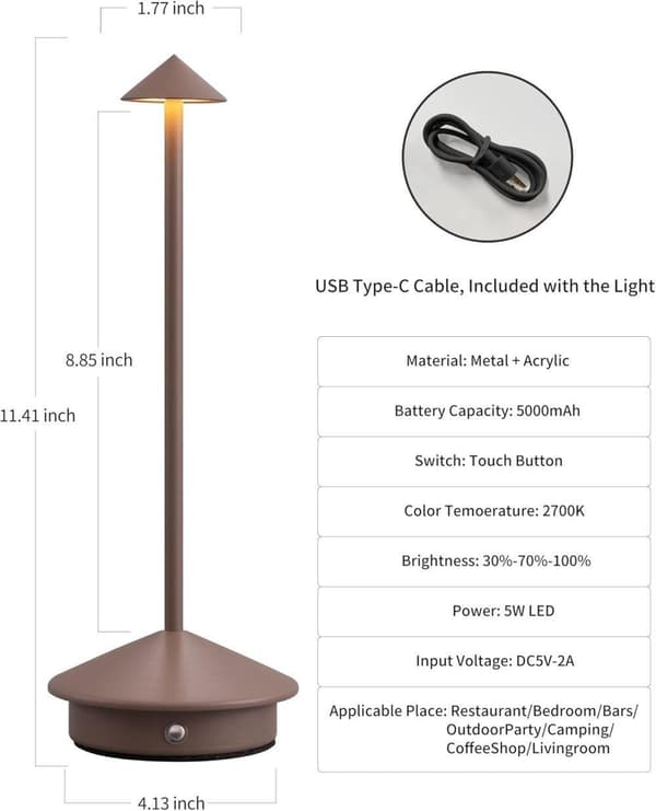 OBOSOE Bordlampe / Skrivebordslampe - Trådløs LED Lampe