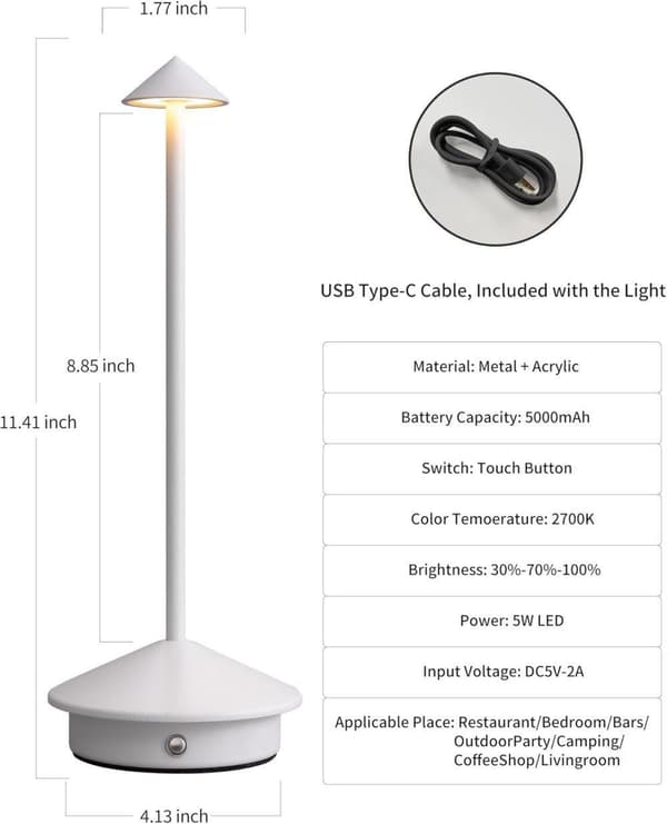 OBOSOE Bordlampe / Skrivebordslampe - Trådløs LED Lampe