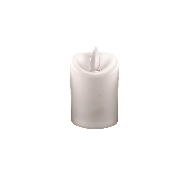 LED-ljus i plast - 3 st. - 7 cm - m/ 3D-låga och fjärrkontroll - vit