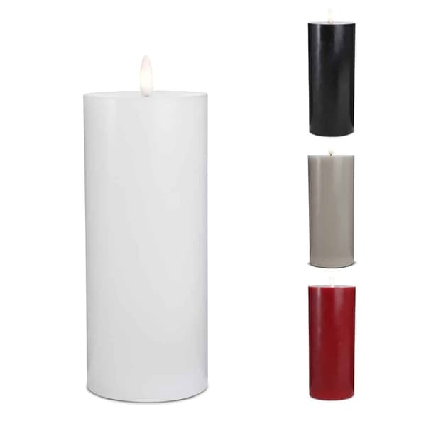 LED-ljus -1 st. – ø7,5 x 20 cm – m/3D låga – (flera färger) grå