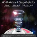 Miniatyrbillede 6 af 10: OBOSOE Galaxy-projektor, 13 i 1 stjernelysprojektor Stjerneklar natlys med dynamiske meteorer, 360° rotation, 4K HD, Boligindretning