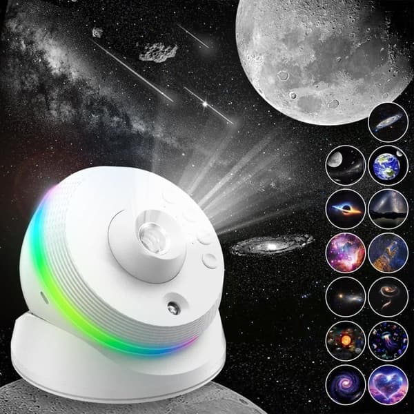 OBOSOE Galaxy-projektor, 13 i 1 stjernelysprojektor Stjerneklar natlys med dynamiske meteorer, 360° rotation, 4K HD, Boligindretning