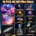 Miniatyrbillede 2 af 8: OBOSOE Galaxy-projektor, 13 i 1 stjernelysprojektor Stjerneklar natlys med dynamiske meteorer, 360° rotation, 4K HD, Boligindretning