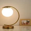 Miniatyrbillede 1 af 8: OBOSOE Bordlampe i måneform, opalglas & E27 montering, skrivebordslampe til soveværelse og kontor