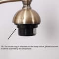 Miniatyrbillede 8 af 9: OBOSOE Tiffany Style Bordlampe med Glasblomster og Messing Base – Elegant Skrivebordslampe