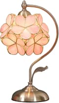 Miniatyrbillede 2 af 10: OBOSOE Tiffany Style Bordlampe med Glasblomster og Messing Base – Elegant Skrivebordslampe