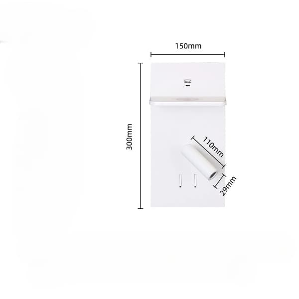 Sengebord LED-lampe, Dæmpbar, Væghængt,varmt lys, B hvid