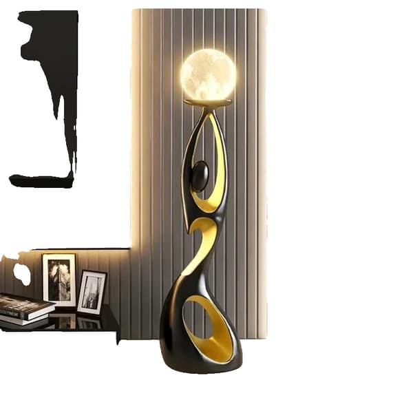 Golvlampa, Modern stil, LED-ljuskälla, Resinmaterial,Svart med ljus