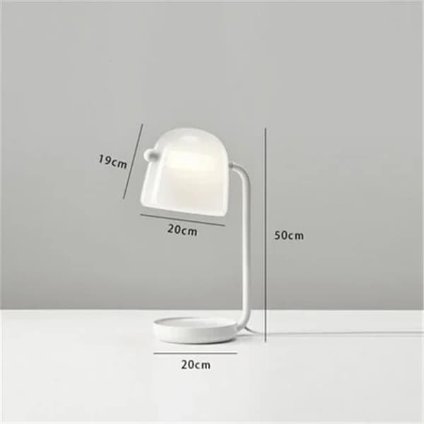 LED-ljuskälla, diameter 20 cm,Vit bordskropp, Varmt ljus