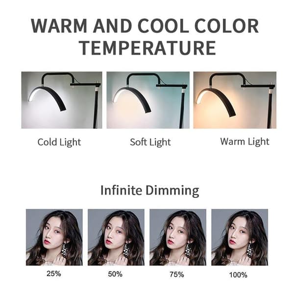 OBOSOE Half Moon Arch Bordlampe til Manicure / Eyelash Extension 320° Justerbar