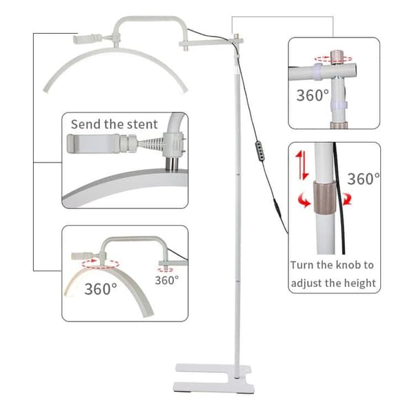 OBOSOE Half Moon Arch Bordlampe til Manicure / Eyelash Extension 320° Justerbar