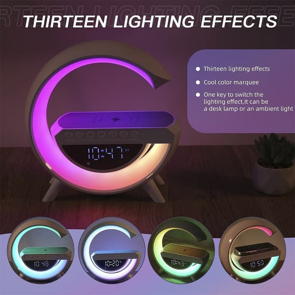 G-ljus - Trådlös RGB-lampa, laddare och Bluetooth-högtalare