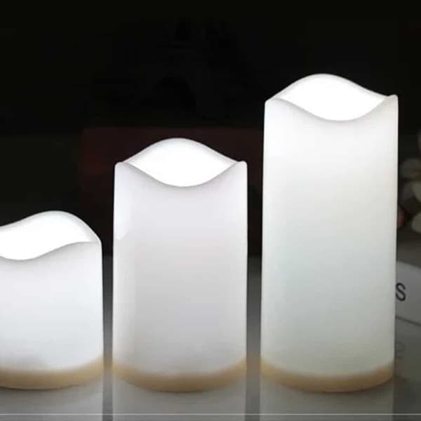 LED-värmeljus - 3 st. - 7,5/11,5/15 cm - m/fjärrkontroll - m/färgbyte