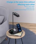 Miniatyrbild 8 av 10: LED-bordslampa med dimmer och trådlös laddare för smartphones (4-i-1)