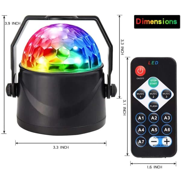 Roterande LED Disco Ball med fjärrkontroll