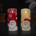 Miniatyrbild 1 av 4: LED-ljusstake med julmotiv - Ø9 x 18 cm - (Röd eller Vit)