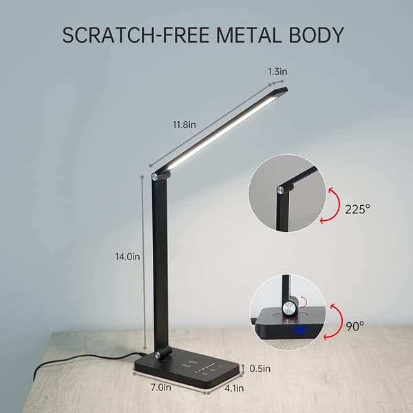 LED bordslampa / hopfällbar lampa med timer och trådlös laddare
