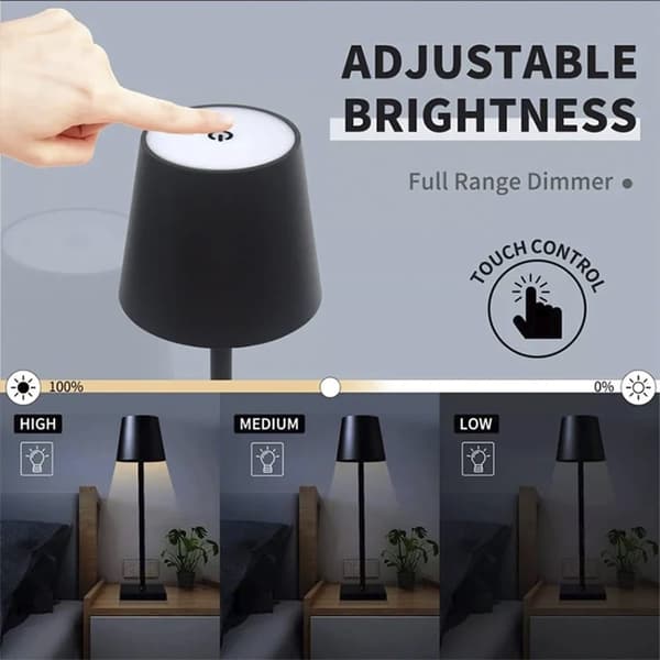 Bordslampa LED med touch - trådlös - 4 färger