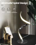Miniatyrbillede 3 af 7: OBOSOE moderne spiralbordlampe med LED, Touch Control, 3 farver og trinløs lysdæmper, natbordslampe til soveværelse og stue