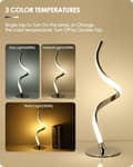 Miniatyrbillede 4 af 7: OBOSOE moderne spiralbordlampe med LED, Touch Control, 3 farver og trinløs lysdæmper, natbordslampe til soveværelse og stue