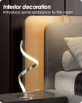 Miniatyrbillede 5 af 7: OBOSOE moderne spiralbordlampe med LED, Touch Control, 3 farver og trinløs lysdæmper, natbordslampe til soveværelse og stue