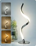 Miniatyrbillede 1 af 7: OBOSOE moderne spiralbordlampe med LED, Touch Control, 3 farver og trinløs lysdæmper, natbordslampe til soveværelse og stue