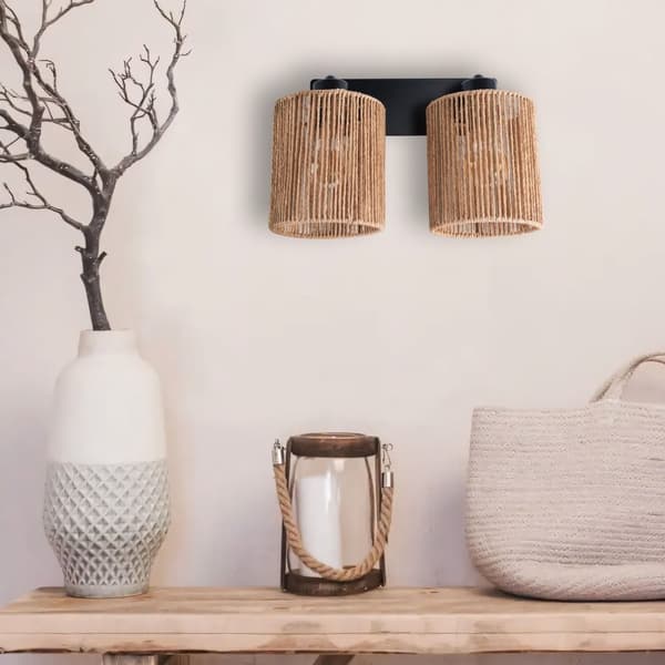 VÄGGLAMPA TOOLIGHT APP1824-2W NATUR SVART