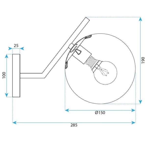 VÄGGLAMPA TOOLIGHT G100-1W GULD