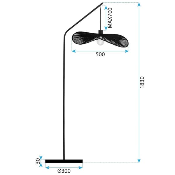 GULVLAMPE TOOLIGHT APP1834-1F SORT