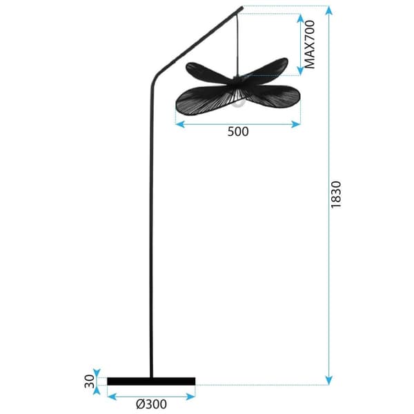 GOLVLAMPA TOOLIGHT APP1835-1F SVART