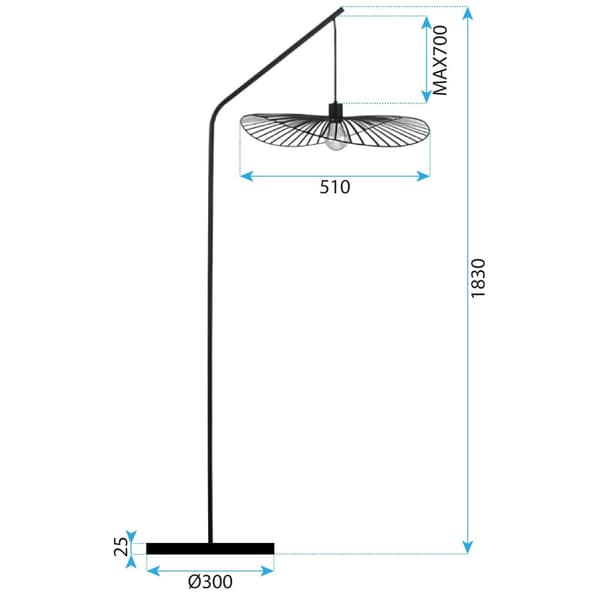 GOLVLAMPA TOOLIGHT APP1844-1F SVART