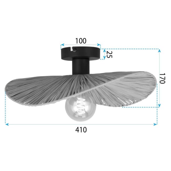PLAFOND LAMPA TOOLIGHT APP1827-1CP NATUR SVART