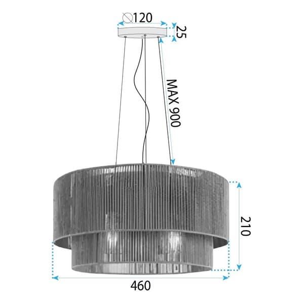 PLAFOND LAMPA TOOLIGHT APP1837-1CP NATUR SVART