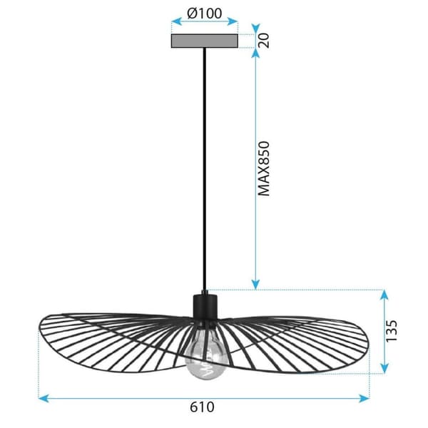 PLAFOND LAMPA TOOLIGHT APP1841-1CP SVART