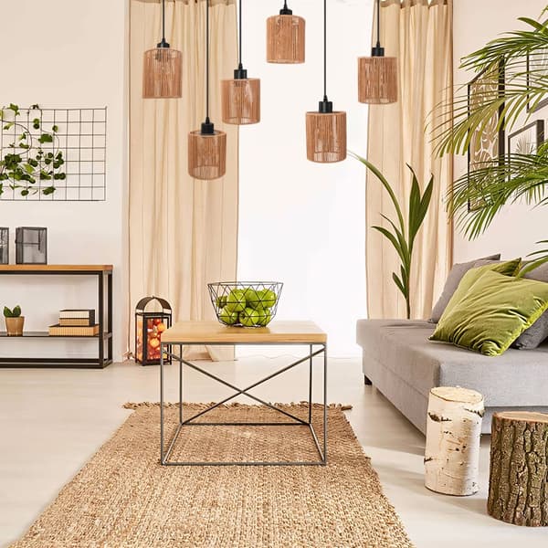 HÄNGANDE TAKLAMPA TOOLIGHT APP1822-6CP NATUR SVART
