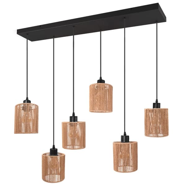 HÄNGANDE TAKLAMPA TOOLIGHT APP1822-6CP NATUR SVART