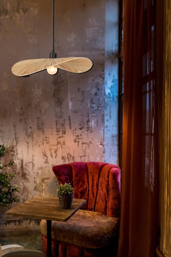 HÄNGANDE TAKLAMPA TOOLIGHT APP1826-1CP NATUR SVART