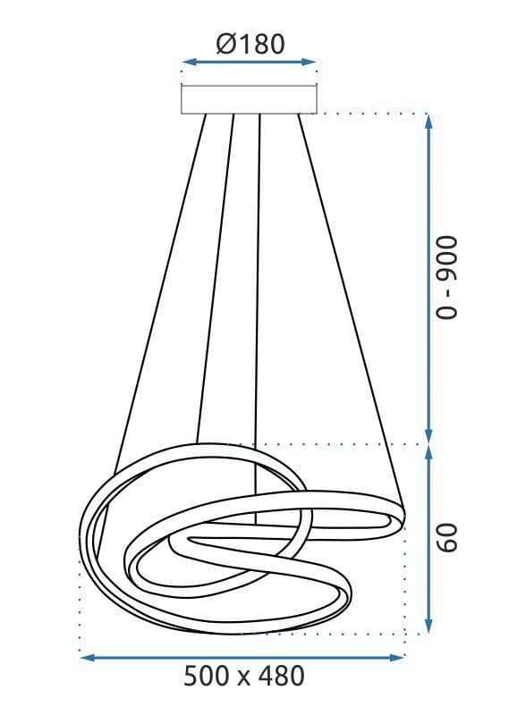 HÄNGANDE TAKLAMPA TOOLIGHT G006-CP LED SVART