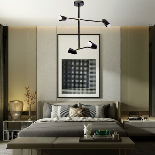 HÄNGANDE TAKLAMPA TOOLIGHT APP1708-4CP SVART GULD