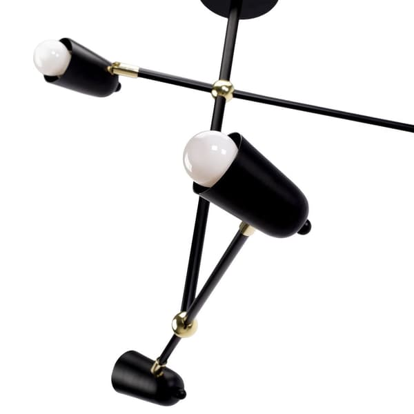 HÄNGANDE TAKLAMPA TOOLIGHT APP1708-4CP SVART GULD