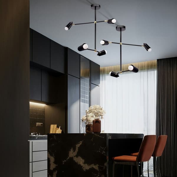 HÄNGANDE TAKLAMPA TOOLIGHT APP1708-4CP SVART GULD