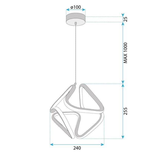 HÄNGANDE TAKLAMPA TOOLIGHT G067-CP GULD
