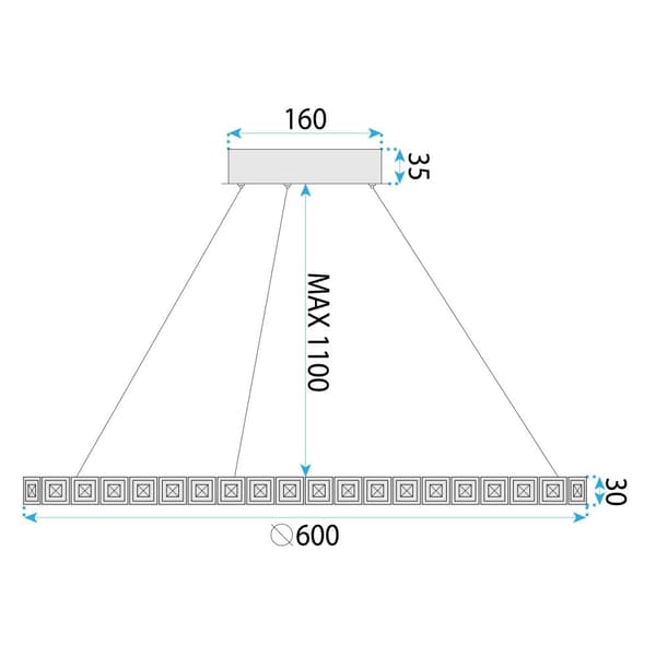 HÄNGANDE TAKLAMPA TOOLIGHT MS009-CP ROSA GULD 59CM