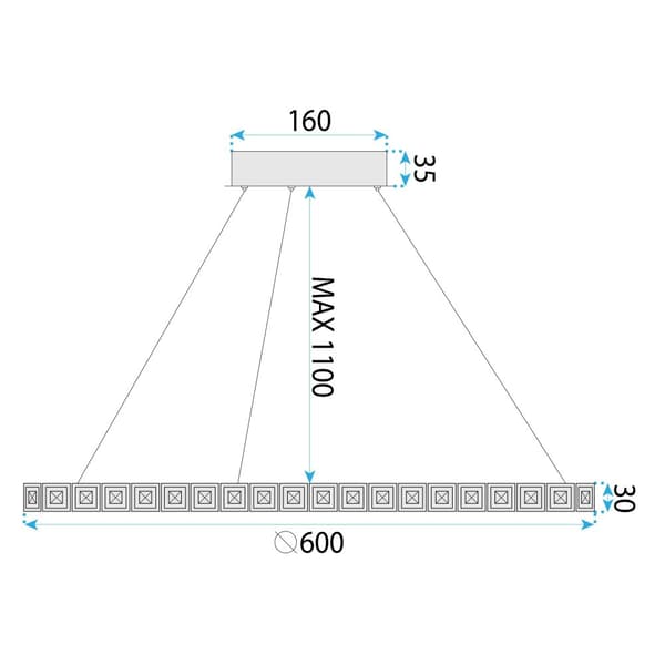 HÄNGANDE TAKLAMPA TOOLIGHT MS010-CP KROM 59CM